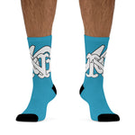 Alota Note$ Garmentry Monogram DTG Socks-Teal