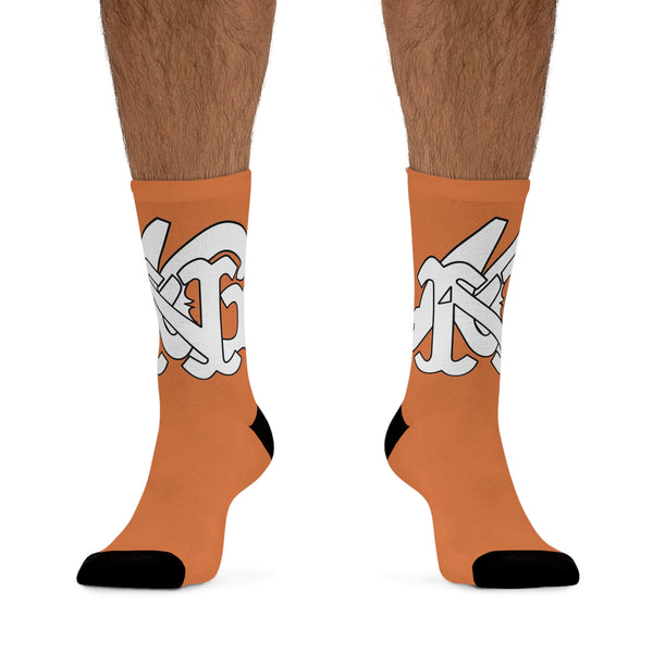 Alota Note$ Garmentry Monogram DTG Socks-Burnt Orange