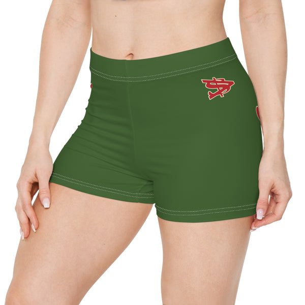 Alota Note$ Garmentry Women's Boy Shorts (AOP) - DGMGR Forest