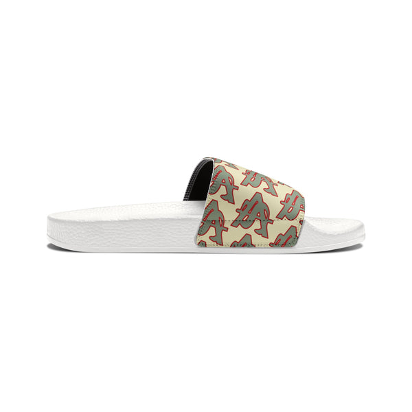 Alota Note$ Garmentry ‘>$’ Icon Pattern Men's Slide Sandals - DGMGR Oatmeal