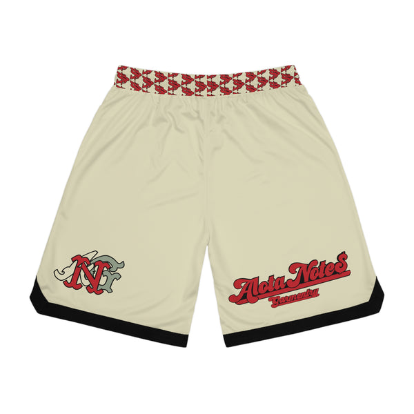 Alota Note$ Garmentry Basketball Rib Shorts (AOP) - DGMGR Oatmeal