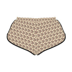 Alota Note$ Garmentry >$ Icon Pattern Women's Relaxed Boy Shorts (AOP) - DGMGR Oatmeal