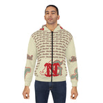 Alota Note$ Garmentry Unisex Zip Hoodie (AOP) - DGMGR Cream