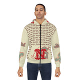 Alota Note$ Garmentry Unisex Zip Hoodie (AOP) - DGMGR Cream