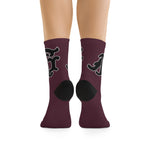 Alota Note$ Garmentry Monogram(Blk) DTG Socks-Plum