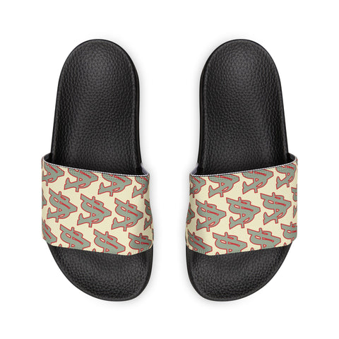 Alota Note$ Garmentry ‘>$’ Icon Pattern Men's Slide Sandals - DGMGR Oatmeal