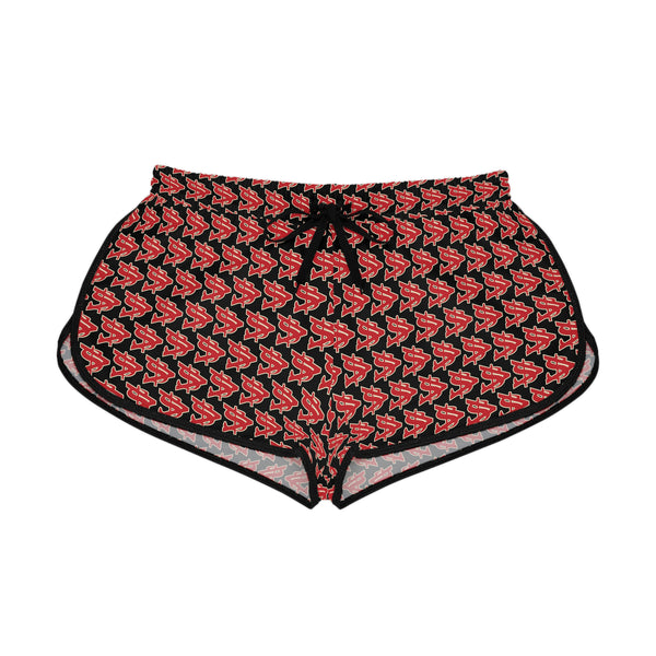 Alota Note$ Garmentry >$ Icon Pattern Women's Relaxed Boy Shorts (AOP) - DGMGR Black