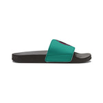 On Fleek Cosmetics Women's PU Slide Sandals-teal/teal/deep pink