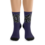 Alota Note$ Garmentry Monogram(Blk) DTG Socks-Ultraviolet