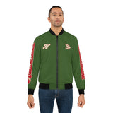 Alota Note$ Garmentry Don’t Get Mad Get Rich Men's Bomber Jacket (AOP) - Green