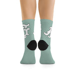 Alota Note$ Garmentry Monogram DTG Socks-Heather Prism Dusty Blue