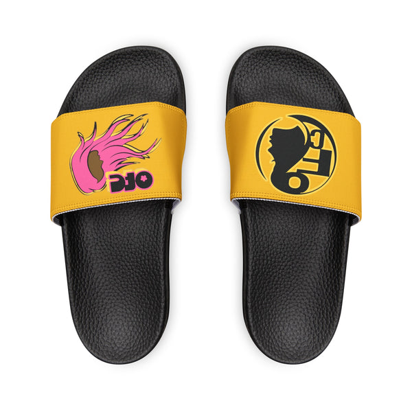 On Fleek Cosmetics Women's PU Slide Sandals-yellow/yellow