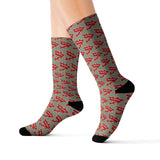 Alota Note$ Garmentry Dollar Sign Icon Pattern Sublimation Socks - Dont Get Mad Get Rich Colorway4