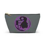 On Fleek Cosmetics Accessory Pouch w T-bottom - Dark Grey/Purple