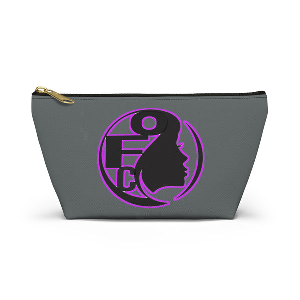 On Fleek Cosmetics Accessory Pouch w T-bottom - Dark Grey/Purple