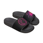 On Fleek Cosmetics Women's PU Slide Sandals-black/hot pink/purple