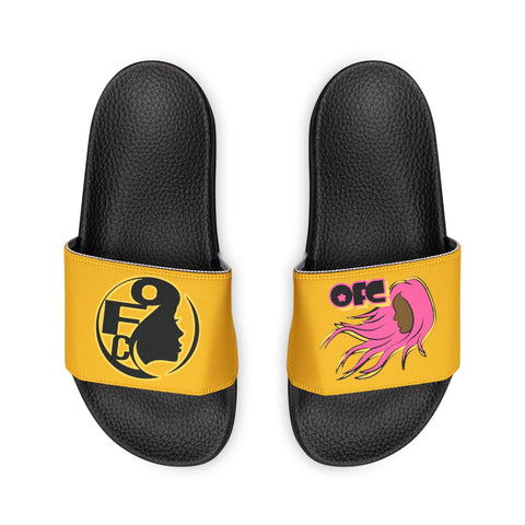 On Fleek Cosmetics Women's PU Slide Sandals-yellow/yellow