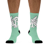 Alota Note$ Garmentry Monogram DTG Socks-Mint