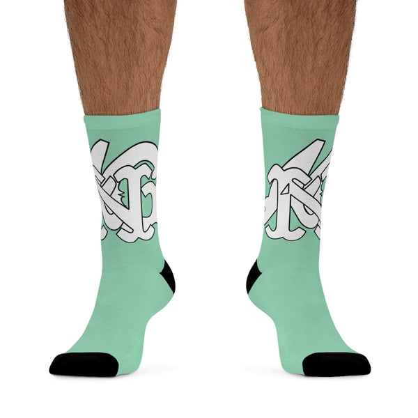 Alota Note$ Garmentry Monogram DTG Socks-Mint