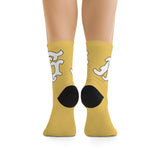 Alota Note$ Garmentry Monogram DTG Socks-Light Yellow