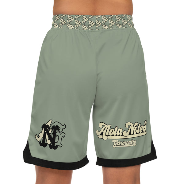 Alota Note$ Garmentry Basketball Rib Shorts (AOP) - DGMGR mint