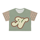 Alota Note$ Garmentry Lettermark/Monogram &  ‘>$’ Icon Pattern Sleeve Crop Tee (AOP) - DGMGR 5