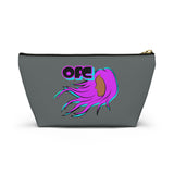 On Fleek Cosmetics Accessory Pouch w T-bottom - Dark Grey/Purple