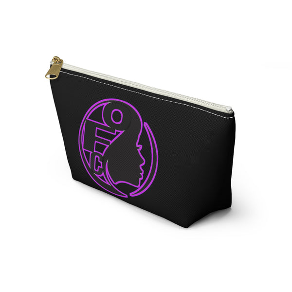 On Fleek Cosmetics Accessory Pouch w T-bottom - Black/Purple