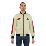 Alota Note$ Garmentry Don’t Get Mad Get Rich Men's Bomber Jacket (AOP) - Cream