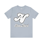 Alota Note$ Garmentry White Lettermark/Wordmark Combo Logo x Dollar Sign Icon Unisex Jersey Short Sleeve Tee