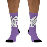 Alota Note$ Garmentry Monogram DTG Socks-Lavender