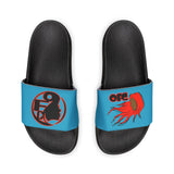 On Fleek Cosmetics Women's PU Slide Sandals-turquoise/orange