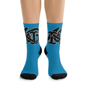 Alota Note$ Garmentry Monogram(Blk) DTG Socks-Sapphire