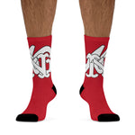 Alota Note$ Garmentry Monogram DTG Socks-True Red