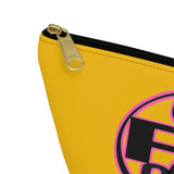 On Fleek Cosmetics Accessory Pouch w T-bottom - Yellow/Pink