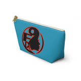 On Fleek Cosmetics Accessory Pouch w T-bottom - Teal/Orange