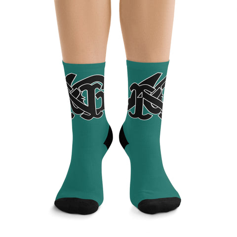 Alota Note$ Garmentry Monogram(Blk) DTG Socks-Jade