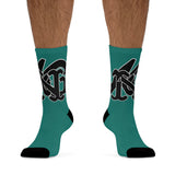 Alota Note$ Garmentry Monogram(Blk) DTG Socks-Jade