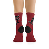 Alota Note$ Garmentry Monogram(Blk) DTG Socks-Chilli