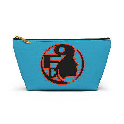 On Fleek Cosmetics Accessory Pouch w T-bottom - Teal/Orange