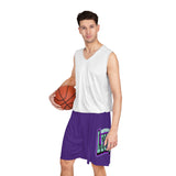 Gotham City Legends Basketball Shorts (AOP)-Purple/Teal/Purple