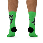 Alota Note$ Garmentry Monogram(Blk) DTG Socks-Slime Green