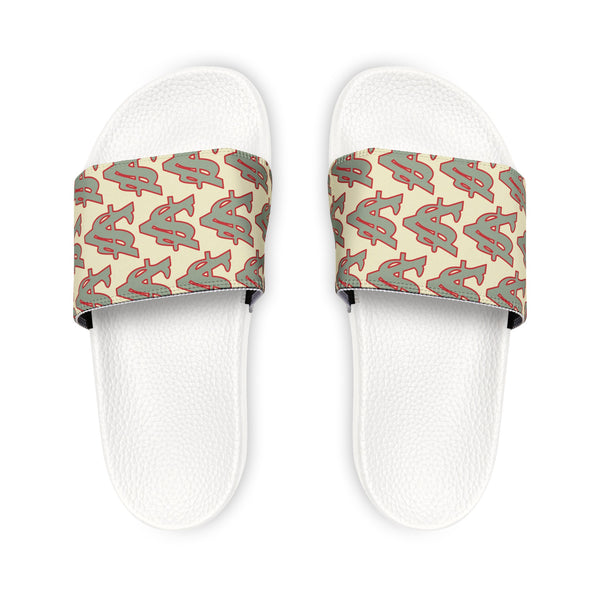 Alota Note$ Garmentry ‘>$’ Icon Pattern Men's Slide Sandals - DGMGR Oatmeal