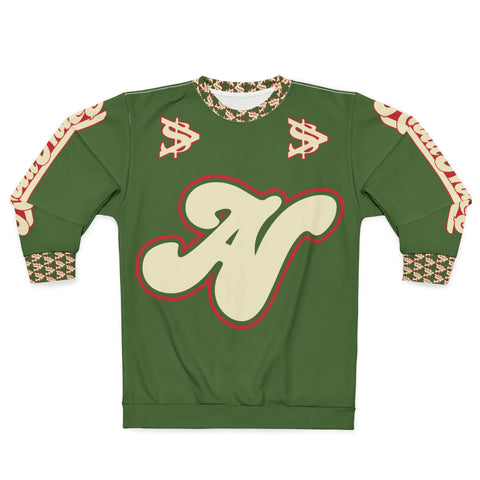 Alota Notes Garmentry Unisex Sweatshirt (AOP) - DGMGR Olive