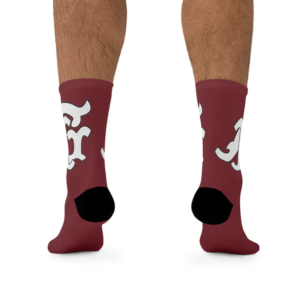 Alota Note$ Garmentry Monogram DTG Socks-Cardinal