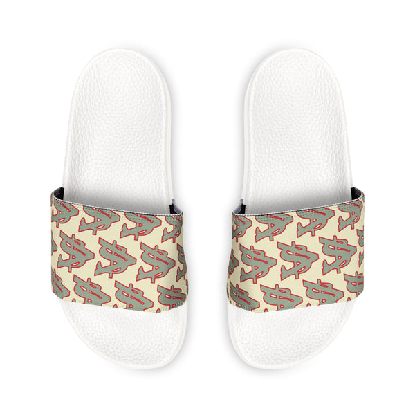 Alota Note$ Garmentry ‘>$’ Icon Pattern Women's Slide Sandals - DGMGR Oatmeal