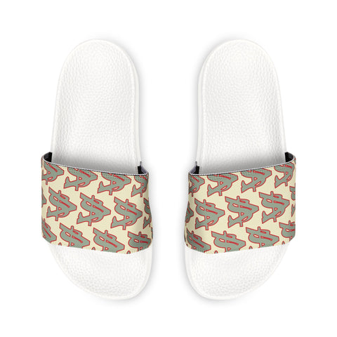 Alota Note$ Garmentry ‘>$’ Icon Pattern Women's Slide Sandals - DGMGR Oatmeal