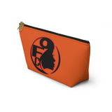 On Fleek Cosmetics Accessory Pouch w T-bottom - Orange/Orange