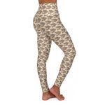 Alota Note$ Garmentry ‘>$’ Icon Pattern High Waisted Yoga Leggings (AOP) - DGMGR Oatmeal