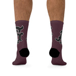 Alota Note$ Garmentry Monogram(Blk) DTG Socks-Plum